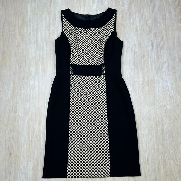 Tahari Dresses & Skirts - Tahari ASL Sleeveless Cream Black Lined Polkadot Career Workwear Lined Dress 6